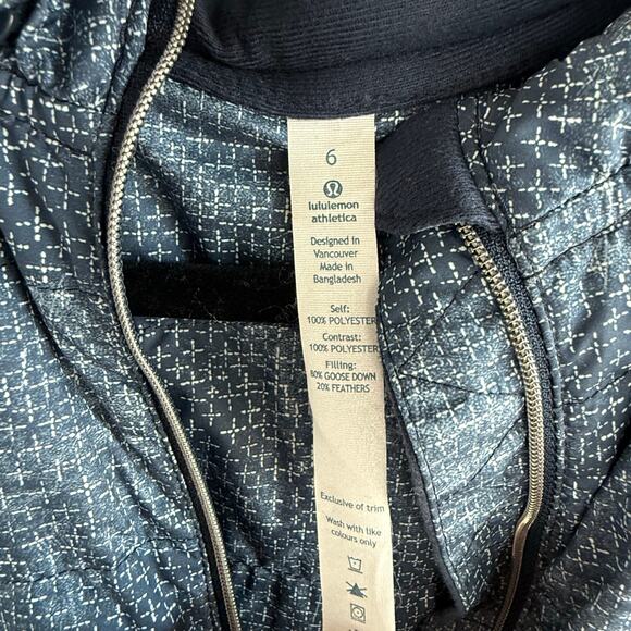 Lululemon Vest Womens 6 Spring Fling Goose Down Blue Hooded Puffer Athleisure - Picture 5 of 9
